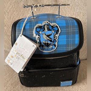 Loungefly Harry Potter Ravenclaw Plaid Backpack Blue Plaid